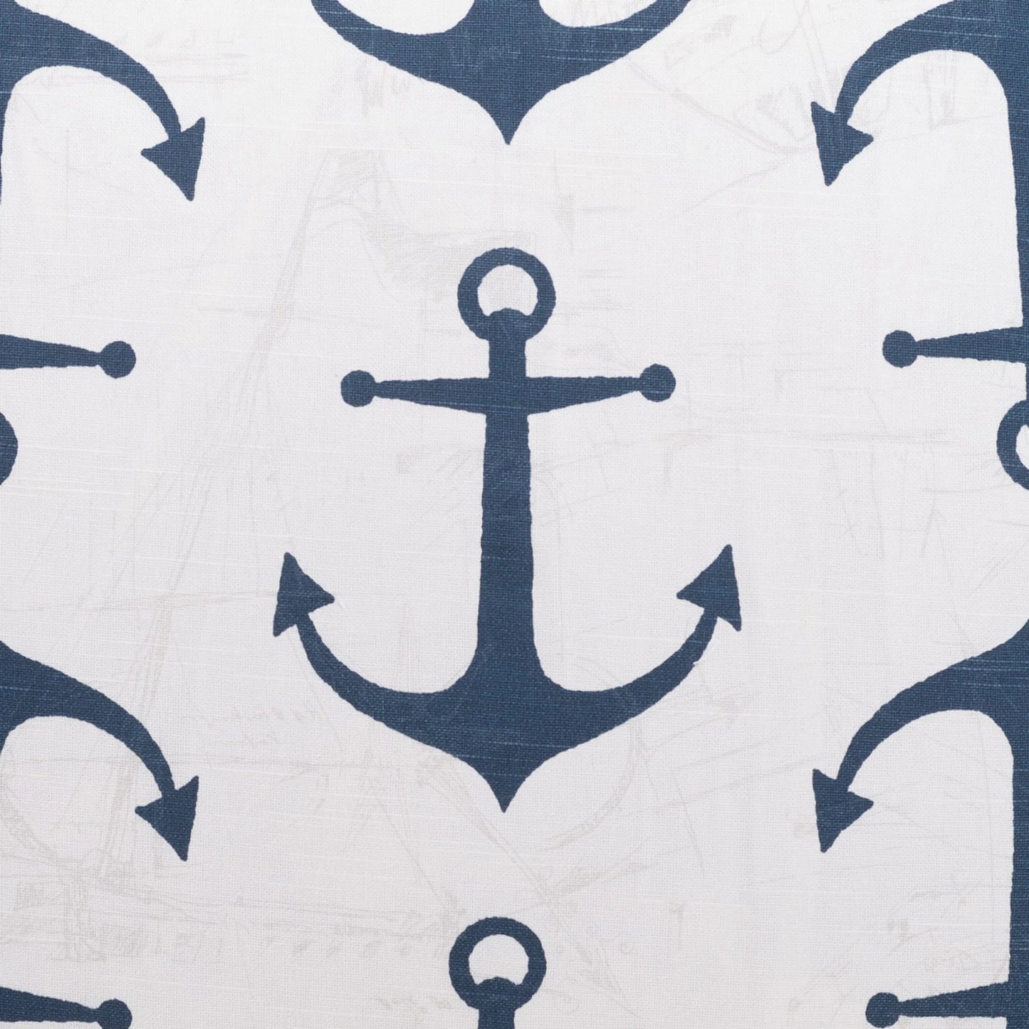 002 SI-2380463 | Closeup | Anchors Pillow by DV Kap Home in navy. Made from 100% cotton in a coastal style.