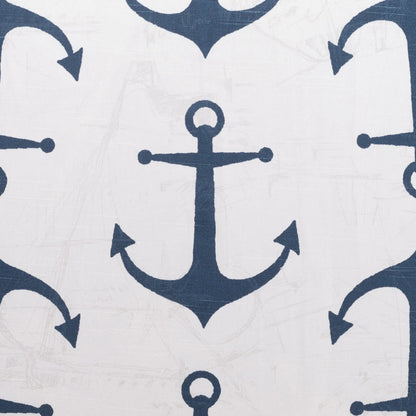 Anchors Pillow by DV Kap Home in navy. Made from 100% cotton in a coastal style.