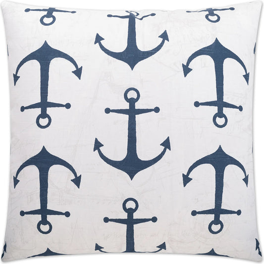 Anchors Pillow by DV Kap Home in navy. Made from 100% cotton in a unique style.