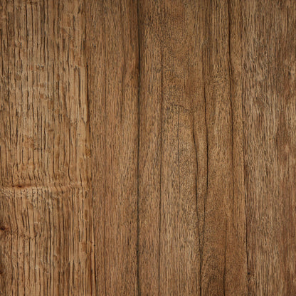 Brinton Console Table by Four Hands in rustic oak. Made from thick oak veneer, engineered hardwood in a modern style.