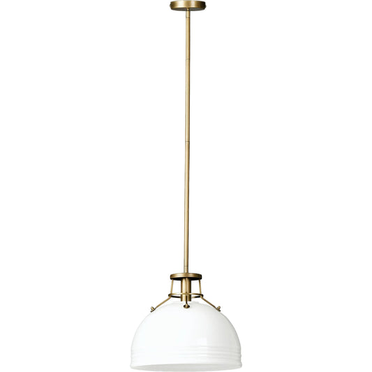 Garwin Pendant by Four Hands in painted glass, light antique brass. Made from glass, iron, thermoplastic in a modern style.