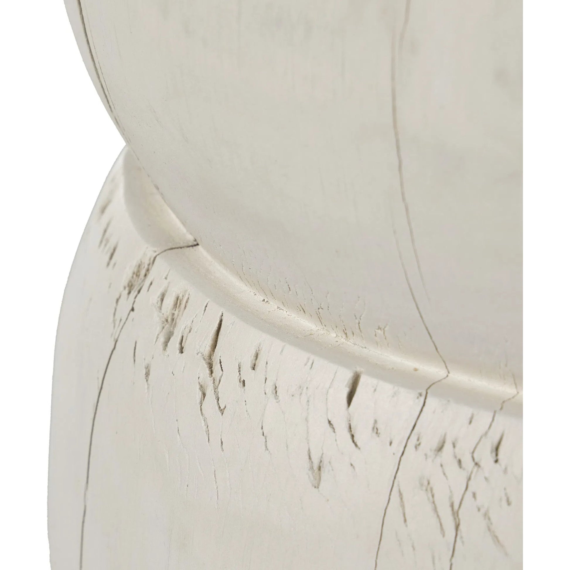 Pagoda End Table by Four Hands in ivory. Made from solid mixed reclaimed wood in a modern style.