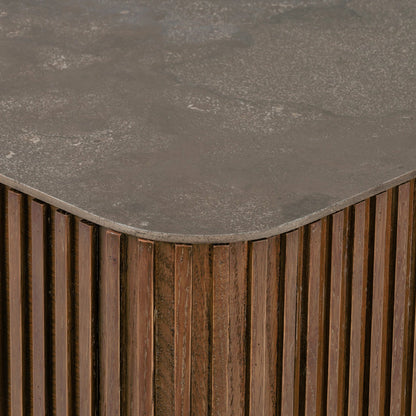 Fletcher Large Nightstand by Four Hands. Made from bluestone, solid oak, iron in a modern style.