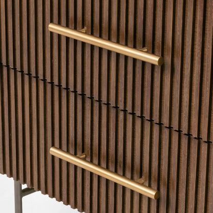 Fletcher Large Nightstand by Four Hands. Made from bluestone, solid oak, iron in a modern style.