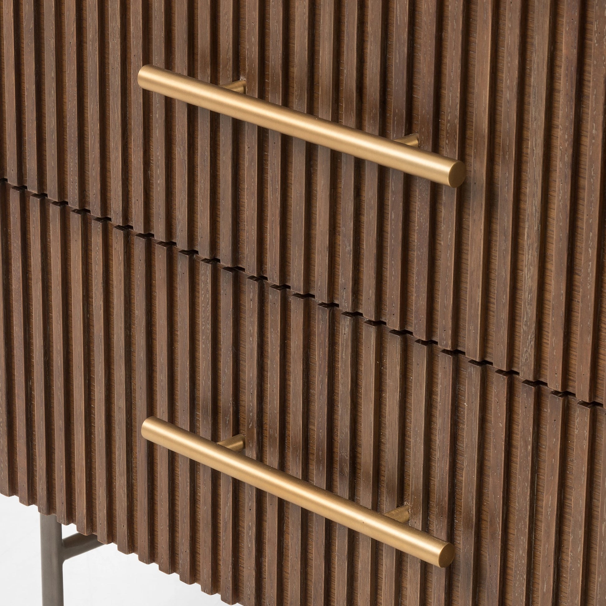 Fletcher Large Nightstand by Four Hands. Made from bluestone, solid oak, iron in a modern style.