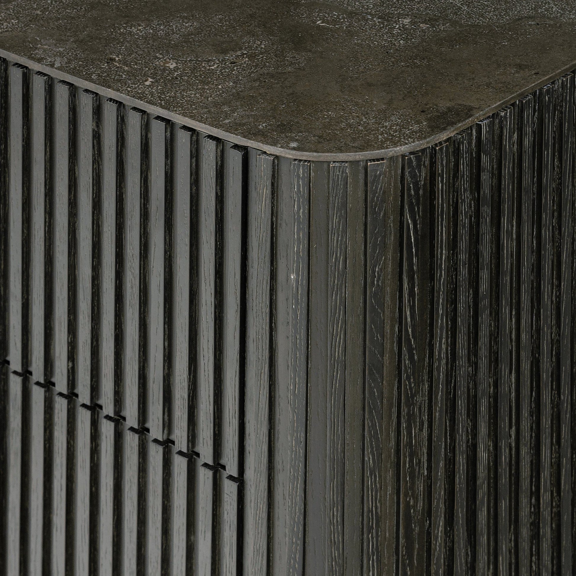 Fletcher Large Nightstand by Four Hands. Made from bluestone, solid oak, iron in a modern style.