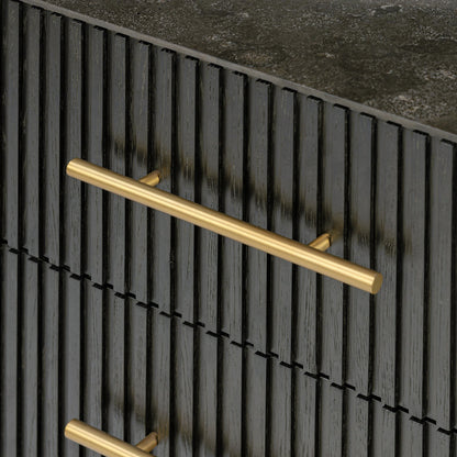 Fletcher Large Nightstand by Four Hands. Made from bluestone, solid oak, iron in a modern style.