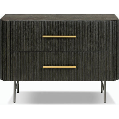 Fletcher Large Nightstand by Four Hands. Made from bluestone, solid oak, iron in a modern style.