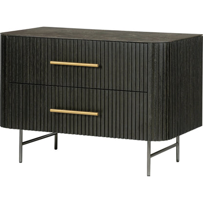 Fletcher Large Nightstand by Four Hands. Made from bluestone, solid oak, iron in a modern style.
