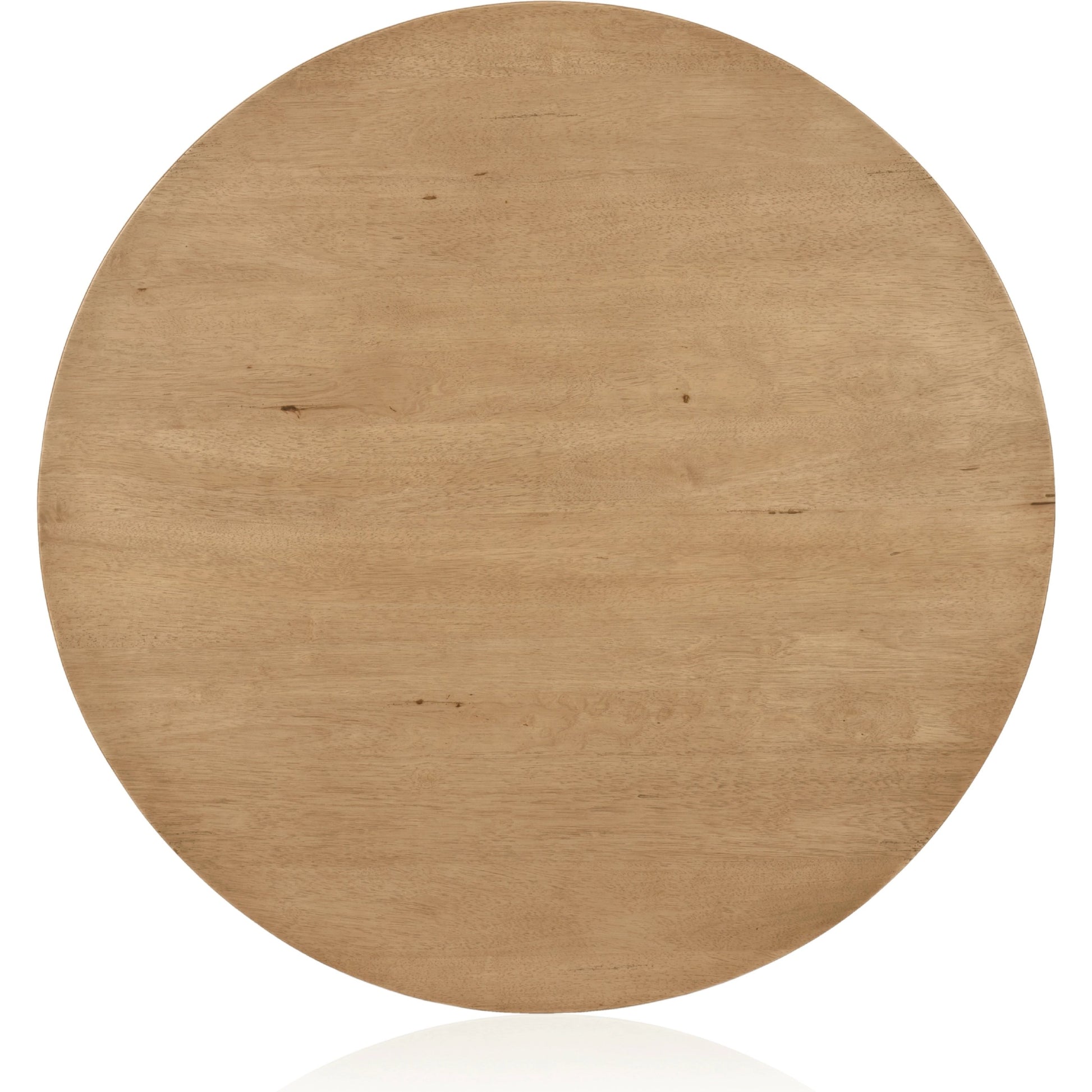 Mesa Large Round Coffee Table by Four Hands in light brushed parawood. Made from solid parawood, iron in a modern style.