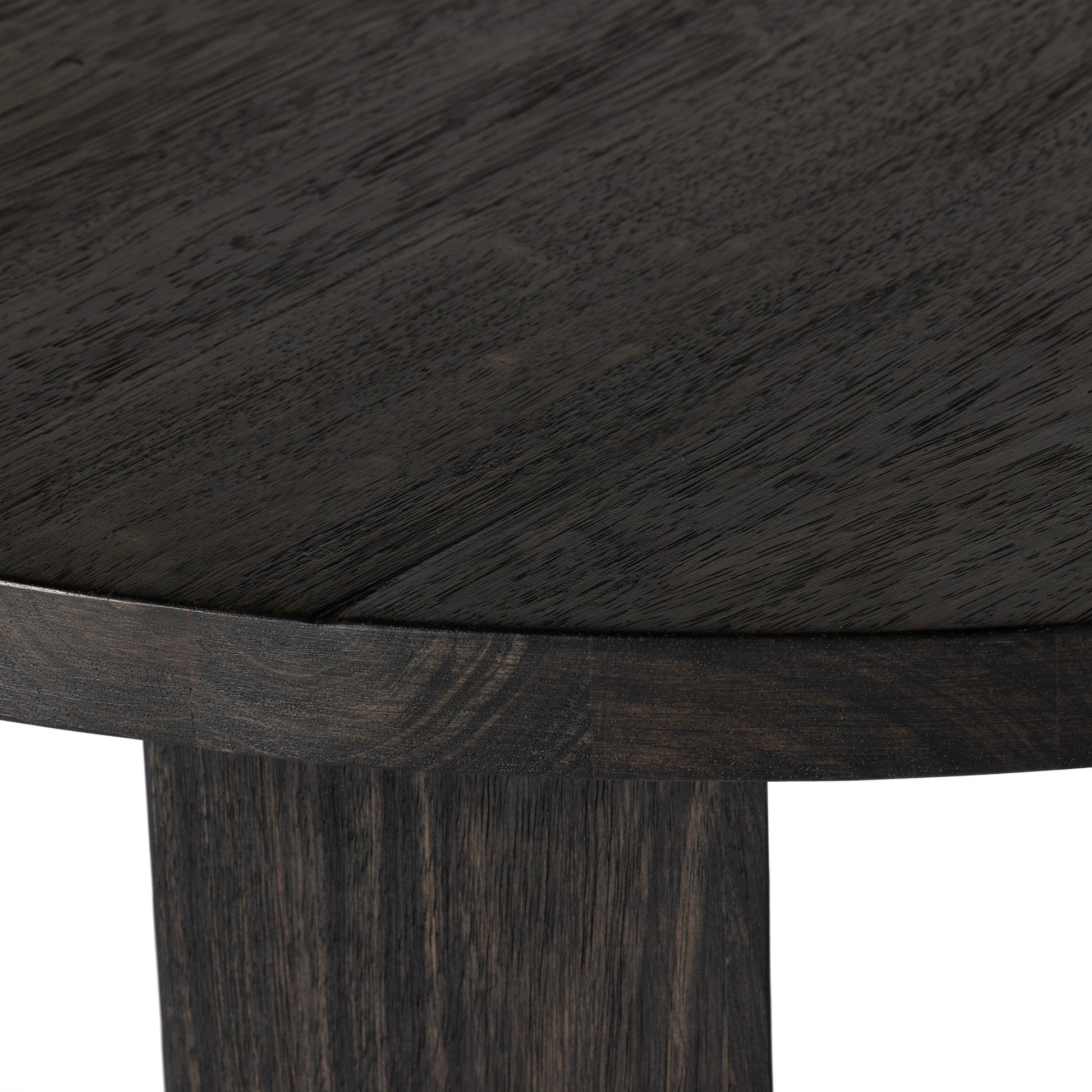 Mesa Large Round Coffee Table by Four Hands in light brushed parawood. Made from solid parawood, iron in a modern style.