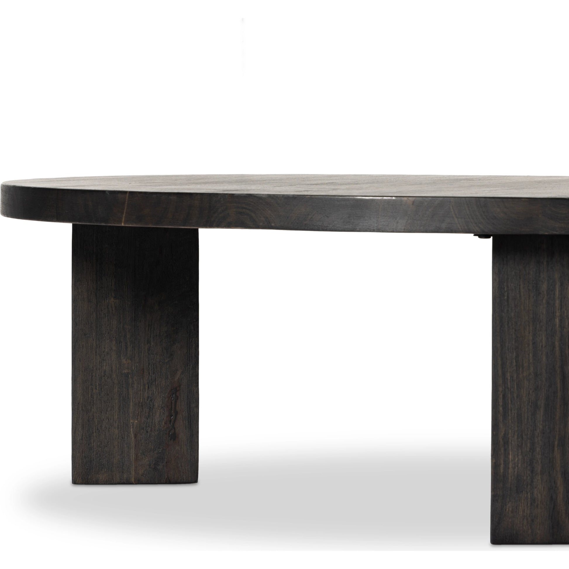 Mesa Large Round Coffee Table by Four Hands in light brushed parawood. Made from solid parawood, iron in a modern style.
