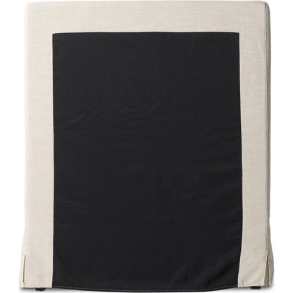 Daphne Slipcover Bed by Four Hands. Made from 61% polyester, 31% viscose (rayon), 8% flax/linen, solid parawood in a modern style.