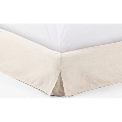 Aidan Slipcover Bed by Four Hands in brussels pine. Made from 100% flax, linen, iron, 100% polyester in a modern style.