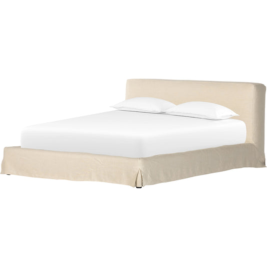 Aidan Slipcover Bed by Four Hands. Made from 100% flax, linen, iron, 100% polyester in a modern style.