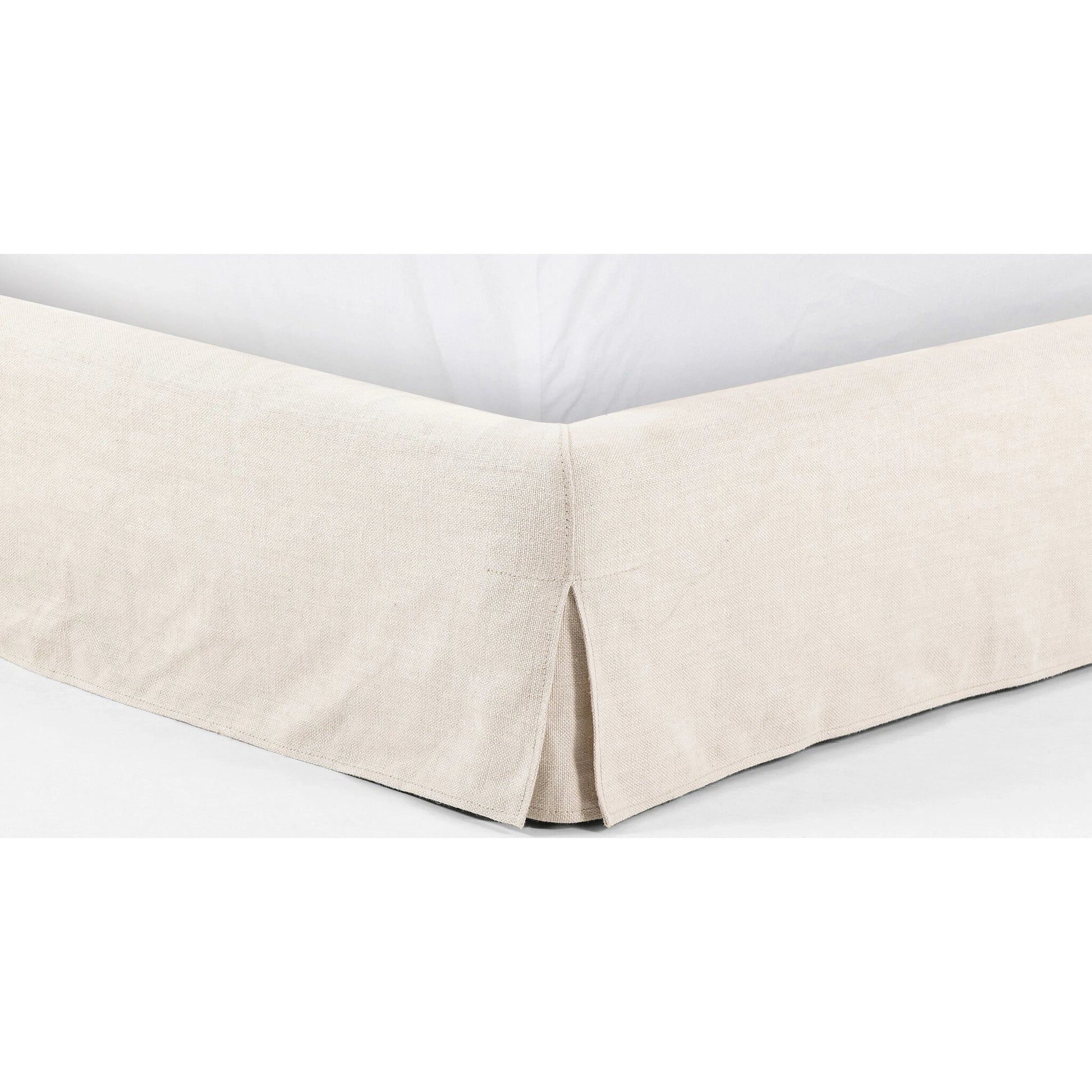 Aidan Slipcover Bed by Four Hands in brussels pine. Made from 100% flax, linen, iron, 100% polyester in a modern style.