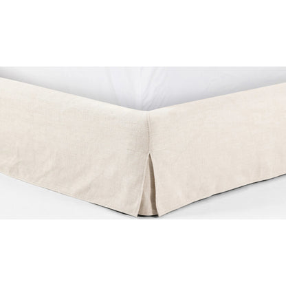 Aidan Slipcover Bed by Four Hands in brussels pine. Made from 100% flax, linen, iron, 100% polyester in a modern style.
