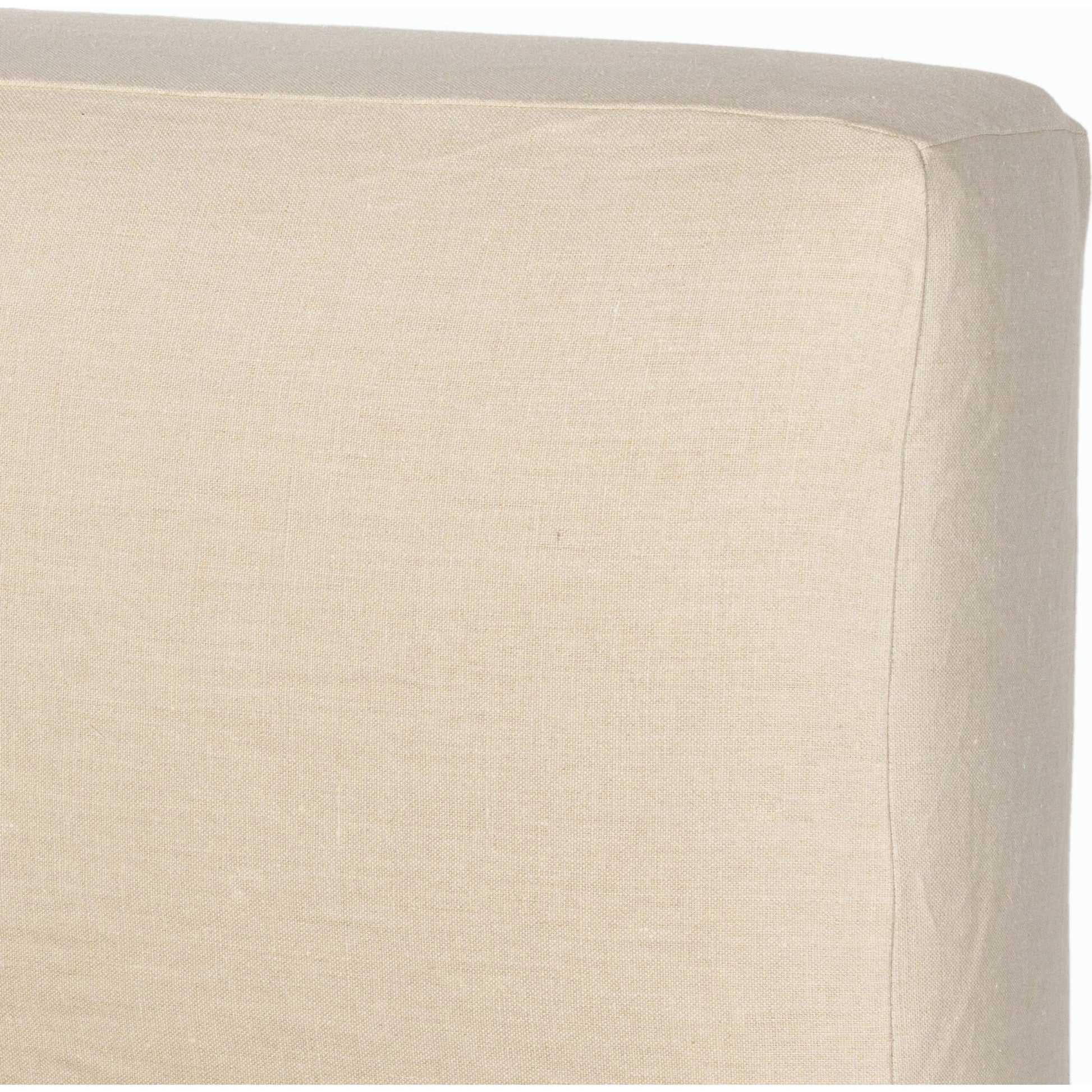 Aidan Slipcover Bed by Four Hands in brussels pine. Made from 100% flax, linen, iron, 100% polyester in a modern style.