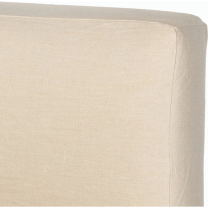 Aidan Slipcover Bed by Four Hands in brussels pine. Made from 100% flax, linen, iron, 100% polyester in a modern style.