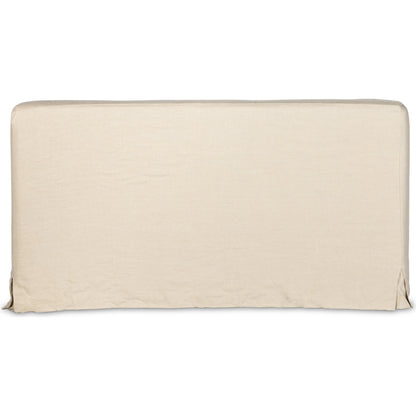 Aidan Slipcover Bed by Four Hands in brussels pine. Made from 100% flax, linen, iron, 100% polyester in a modern style.