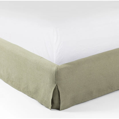 Aidan Slipcover Bed by Four Hands in brussels pine. Made from 100% flax, linen, iron, 100% polyester in a modern style.