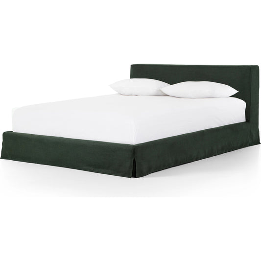 Aidan Slipcover Bed by Four Hands in brussels natural. Made from 100% flax, linen, iron, 100% polyester in a modern style.