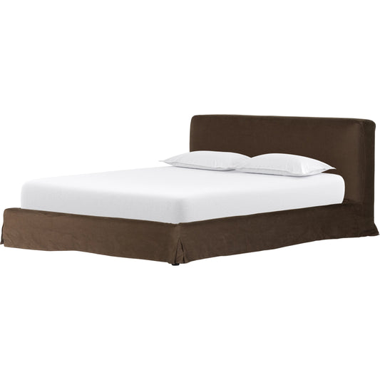 Aidan Slipcover Bed by Four Hands. Made from 100% flax, linen, iron, 100% polyester in a modern style.