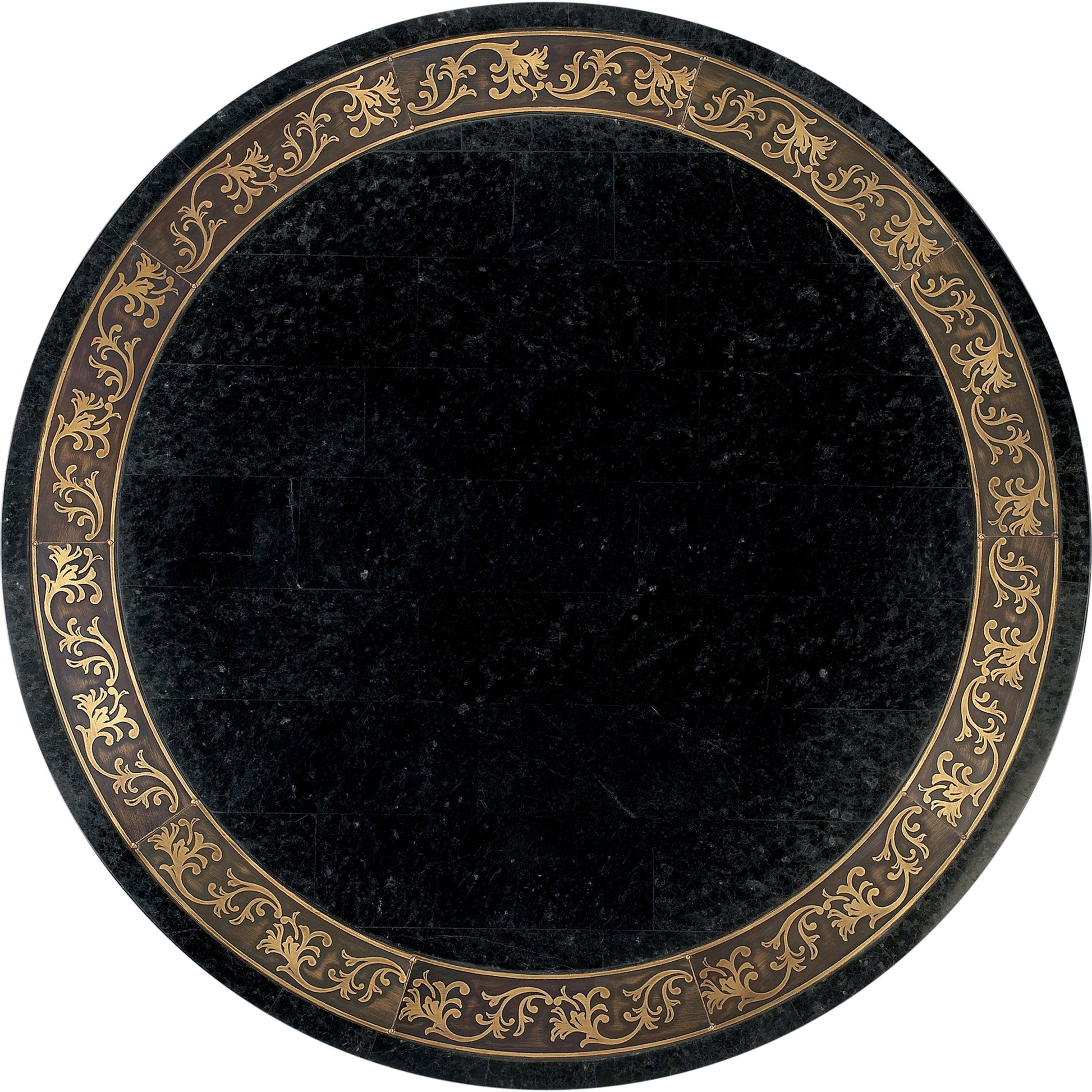 Bethany Accent Table by Butler Specialty Company in multi-color and heritage. Made from wood products, resin, black fossil stone, metal, brass in a traditional style.
