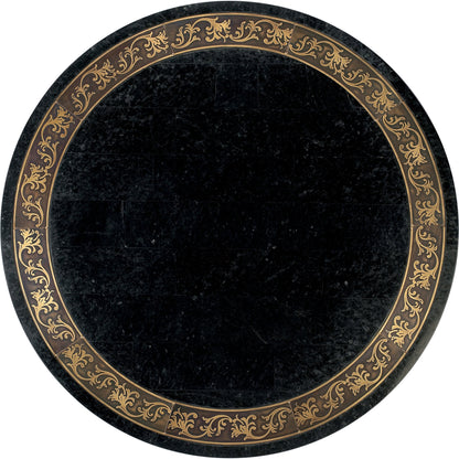 Bethany Accent Table by Butler Specialty Company in multi-color and heritage. Made from wood products, resin, black fossil stone, metal, brass in a traditional style.