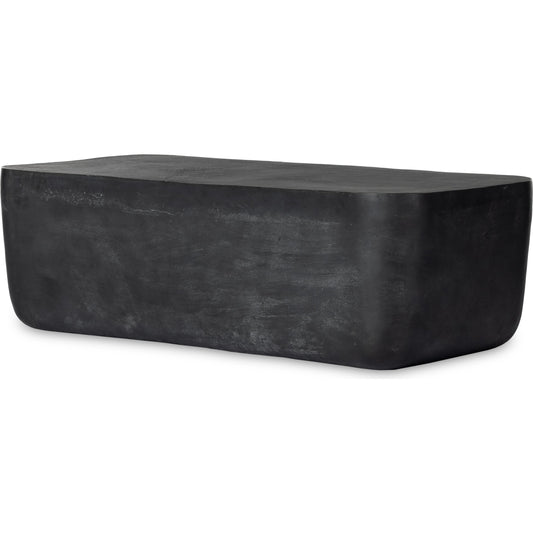Basil Outdoor Rectangular Coffee Table by Four Hands. Made from aluminum in a modern style.