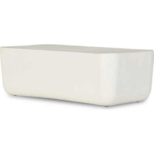 Basil Outdoor Rectangular Coffee Table by Four Hands. Made from aluminum in a modern style.