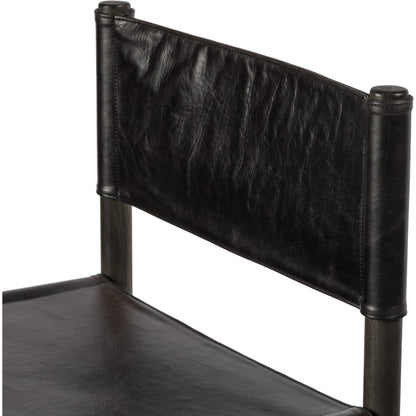 Kena Bar Stool by Four Hands. Made from solid parawood, top grain leather in a modern style.