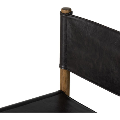 Kena Bar Stool by Four Hands. Made from solid parawood, top grain leather in a modern style.