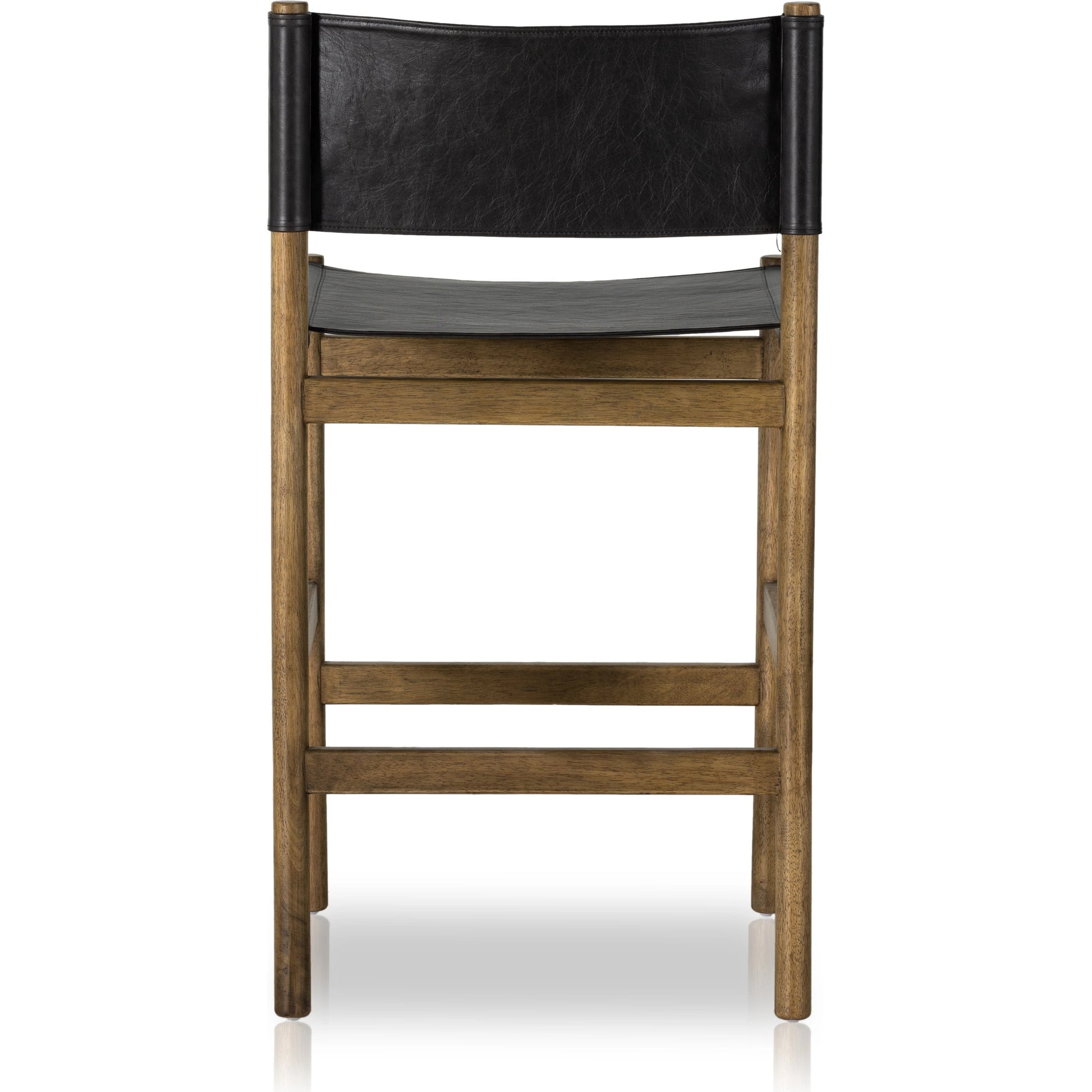Kena Counter Stool by Four Hands. Made from solid parawood, top grain leather in a modern style.