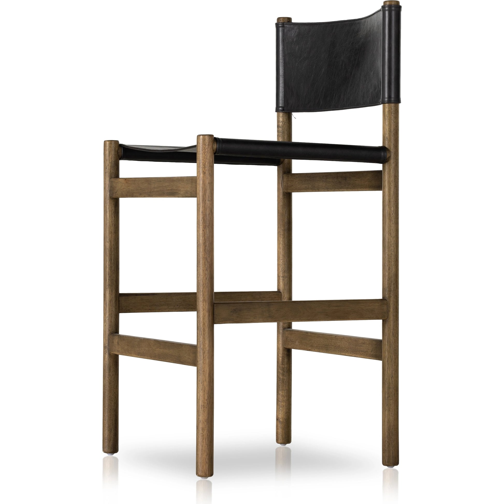 Kena Counter Stool by Four Hands. Made from solid parawood, top grain leather in a modern style.