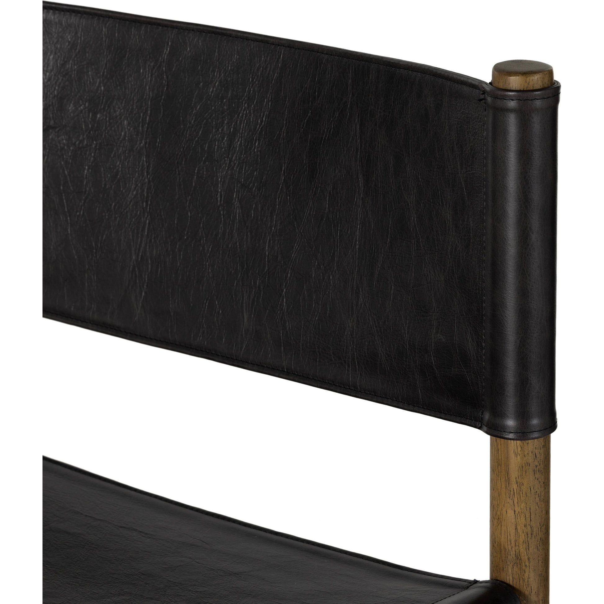 Kena Counter Stool by Four Hands. Made from solid parawood, top grain leather in a modern style.