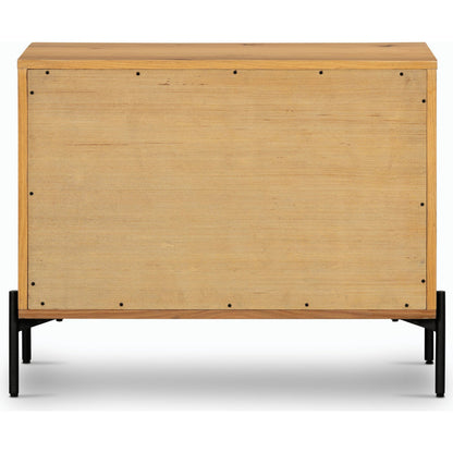 Eaton Large Nightstand by Four Hands. Made from thick oak veneer, iron in a modern style.