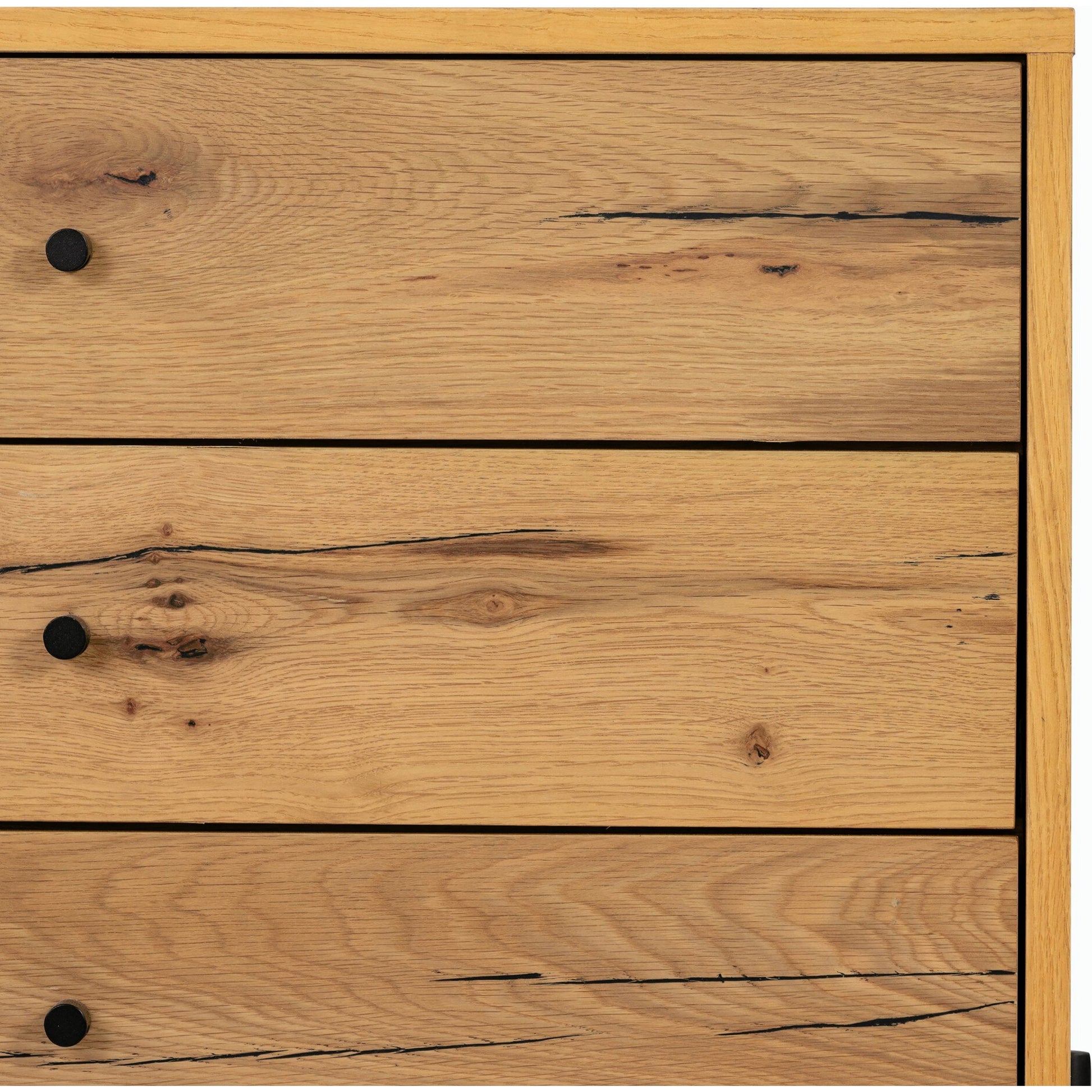 Eaton Large Nightstand by Four Hands. Made from thick oak veneer, iron in a modern style.