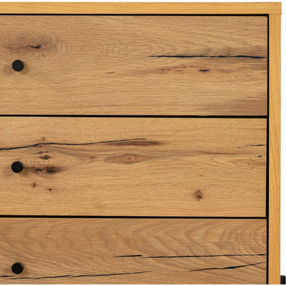 Eaton Large Nightstand by Four Hands. Made from thick oak veneer, iron in a modern style.