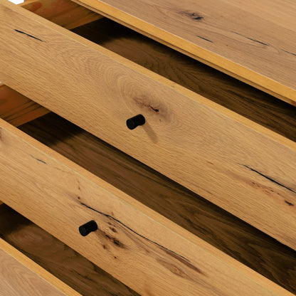 Eaton Large Nightstand by Four Hands. Made from thick oak veneer, iron in a modern style.