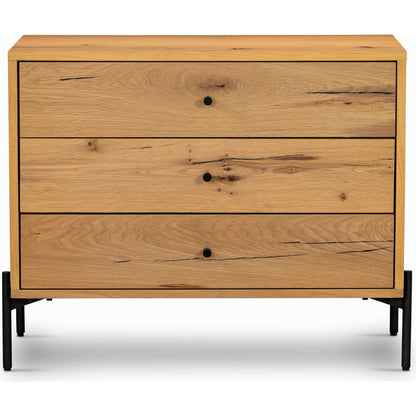 Eaton Large Nightstand by Four Hands. Made from thick oak veneer, iron in a modern style.