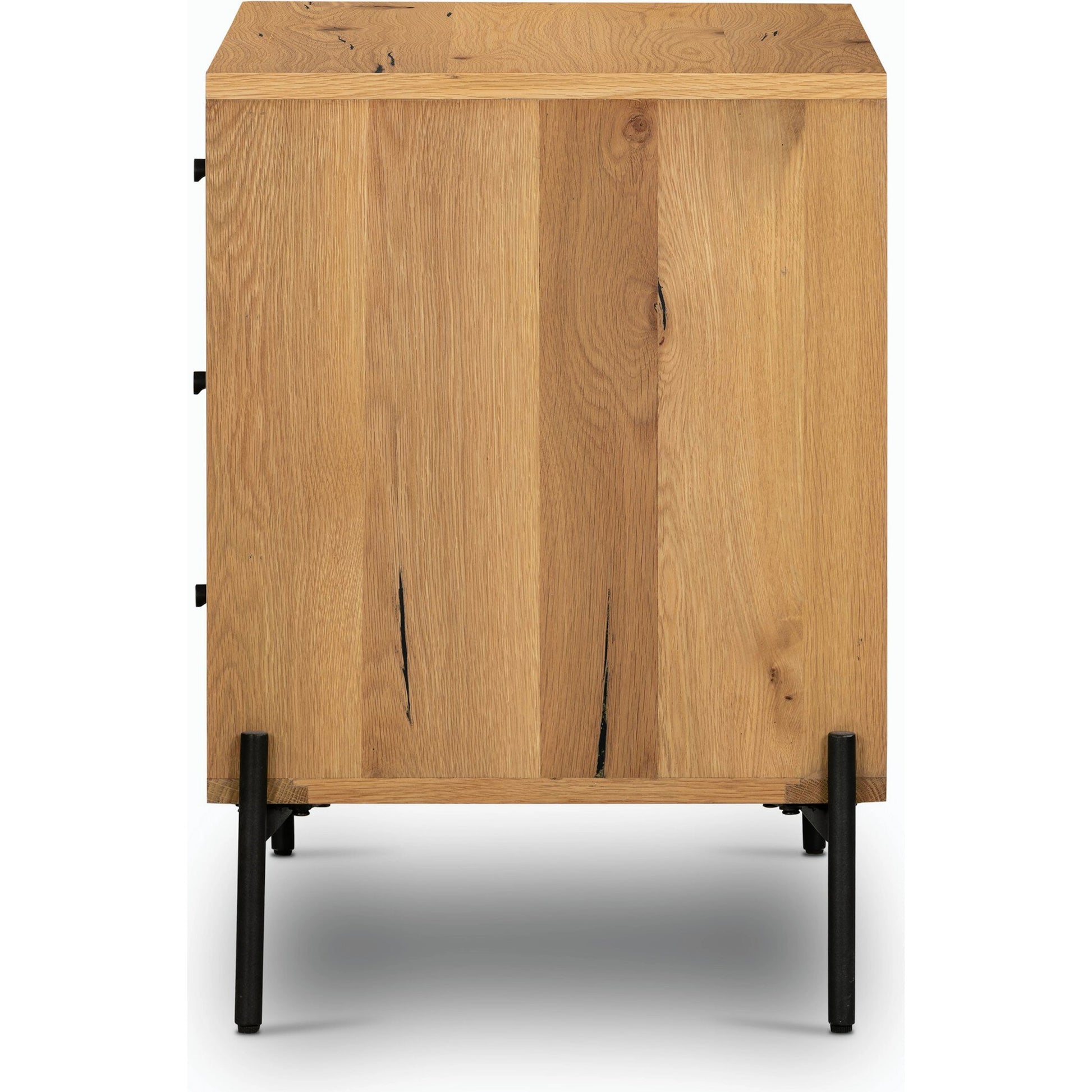 Eaton Large Nightstand by Four Hands. Made from thick oak veneer, iron in a modern style.