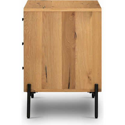 Eaton Large Nightstand by Four Hands. Made from thick oak veneer, iron in a modern style.