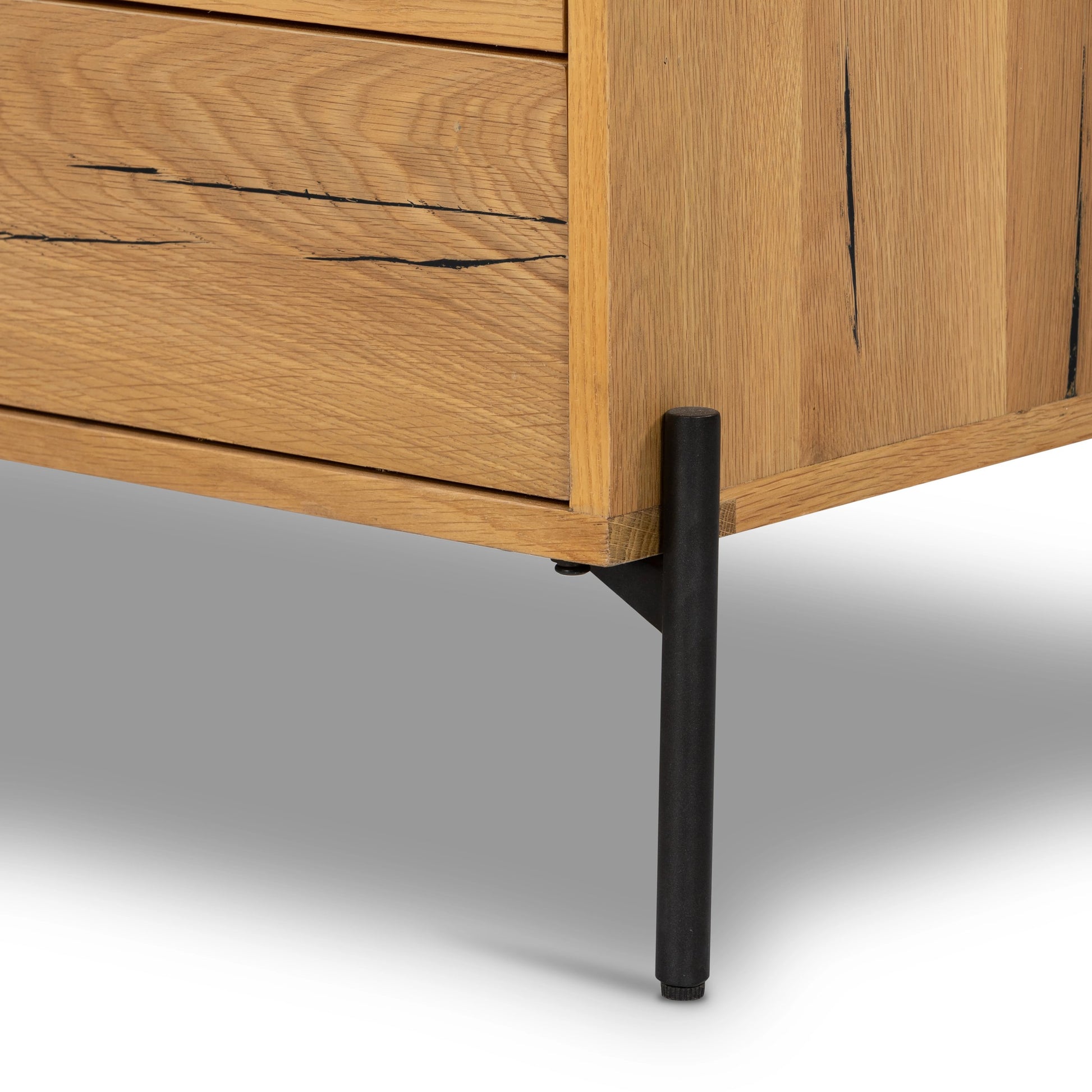 Eaton Large Nightstand by Four Hands. Made from thick oak veneer, iron in a modern style.