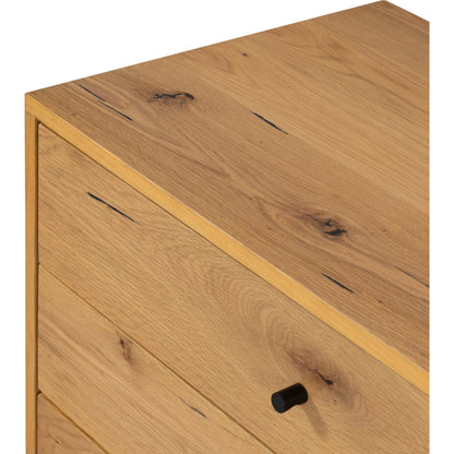 Eaton Large Nightstand by Four Hands. Made from thick oak veneer, iron in a modern style.