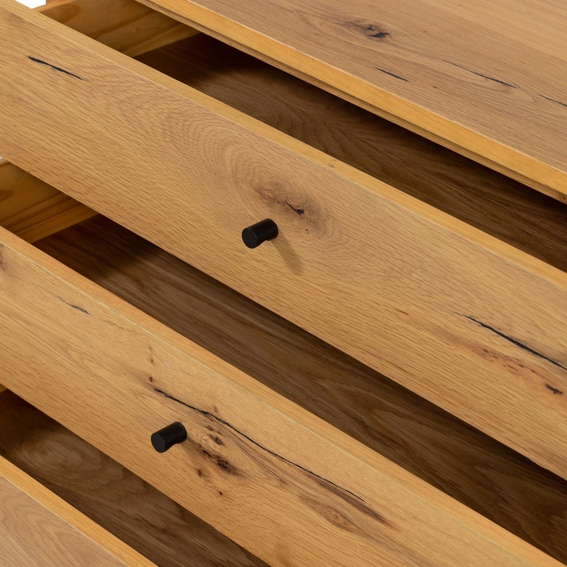 Eaton Large Nightstand by Four Hands. Made from thick oak veneer, iron in a modern style.