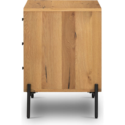Eaton Large Nightstand by Four Hands. Made from thick oak veneer, iron in a modern style.