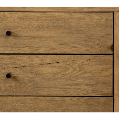 Eaton Large Nightstand by Four Hands. Made from thick oak veneer, iron in a modern style.