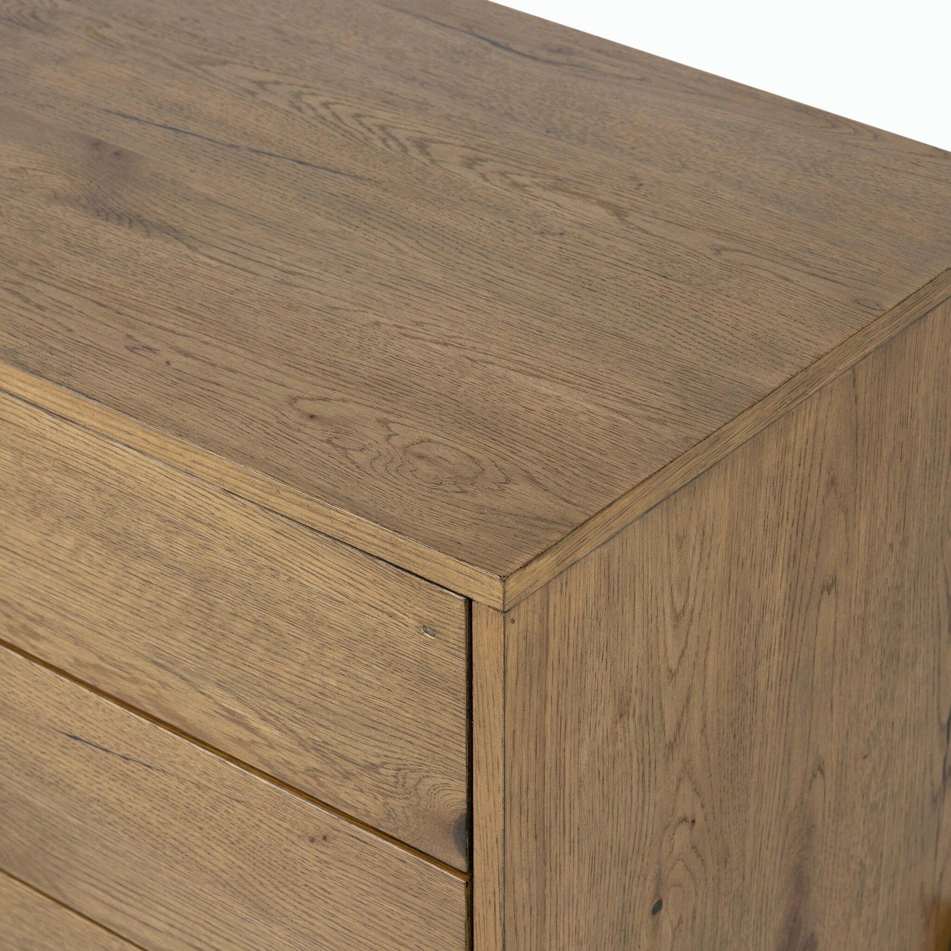 Eaton Large Nightstand by Four Hands. Made from thick oak veneer, iron in a modern style.