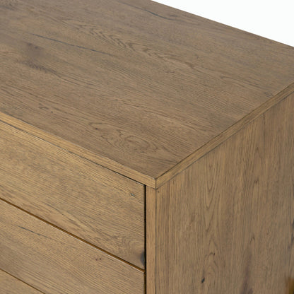 Eaton Large Nightstand by Four Hands. Made from thick oak veneer, iron in a modern style.